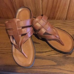 Leather, brown Rockport sandals, maybe worn 3 times